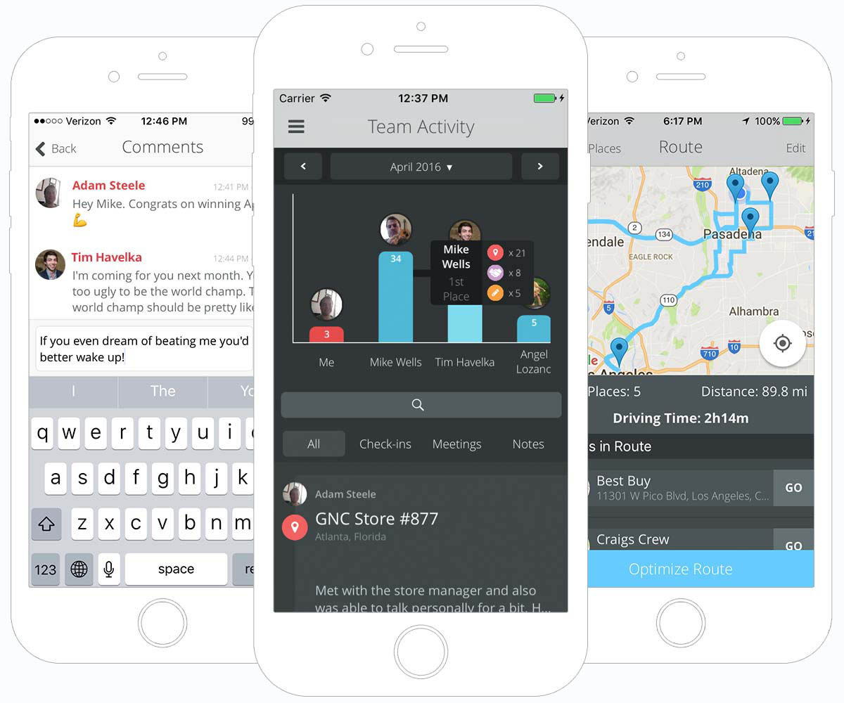 sales tracking app rep software field